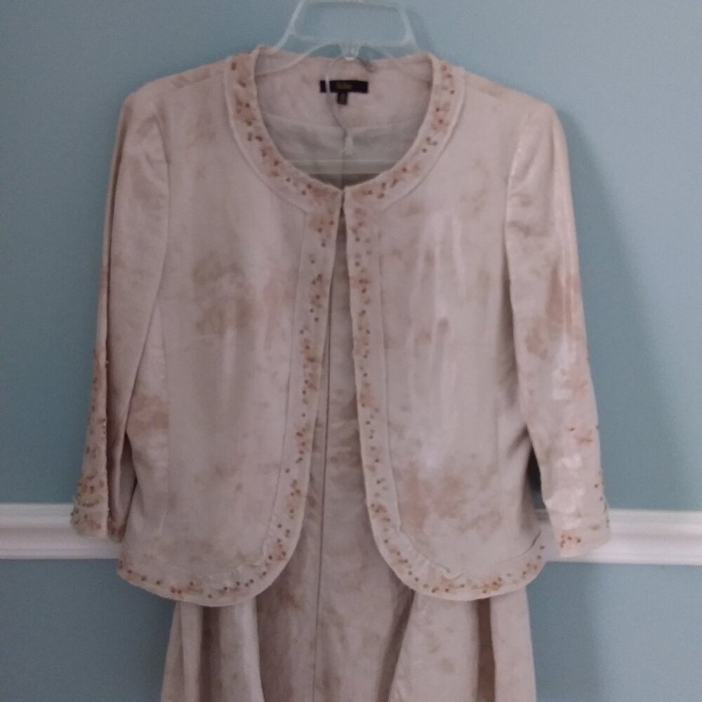 Reba Embroidery and Bead Embellished Suit , Size 8